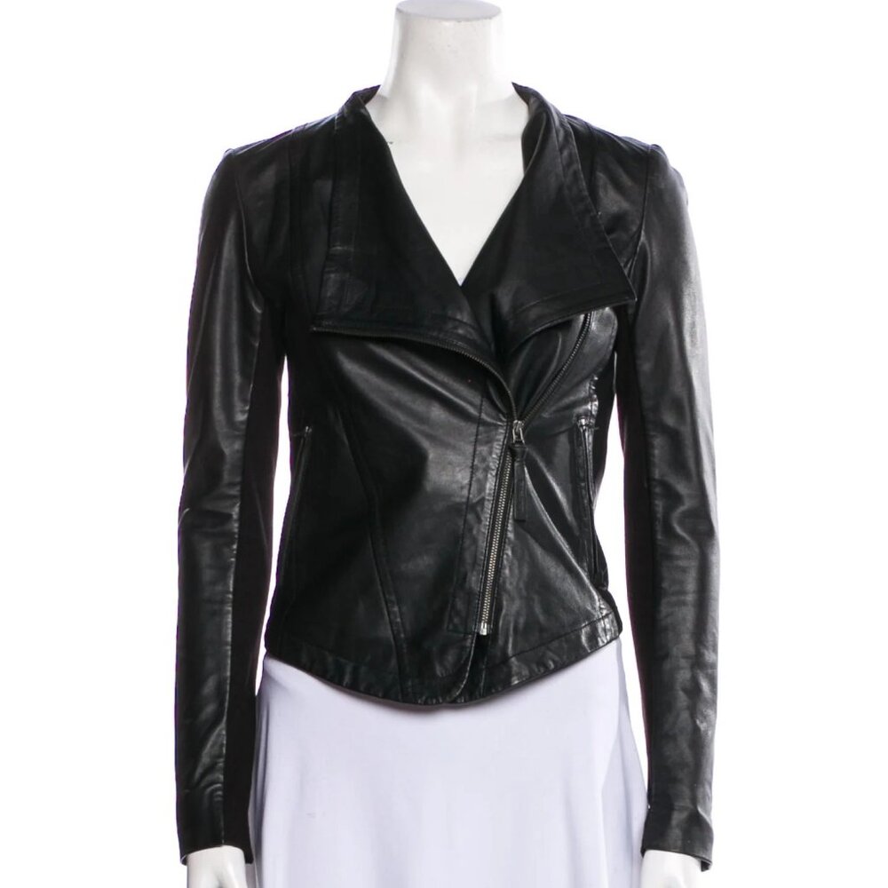 Mackage Black Lambskin Biker Jacket - Size XS